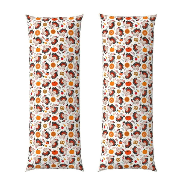 Balery Turkey And Thanksgiving2 Funda Protectora para Almohada Corporal de Algodón Hipoalergénico con Cierre(55 x 21 pulgadas), Almohadas No Incluidas