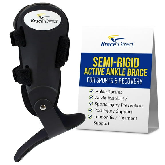 Brace Direct Semi-Rigid Active Ankle Brace for Sports & Recovery - Maximum Ankle Support for Athletes & Injury Recovery