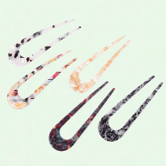 5pcs French Style Hair Pins Hair Stick Fork Pins Shaped Hair Pin for Women Girls Hairstyle Accessories Metal Hair Pin Decorative Hair Holder