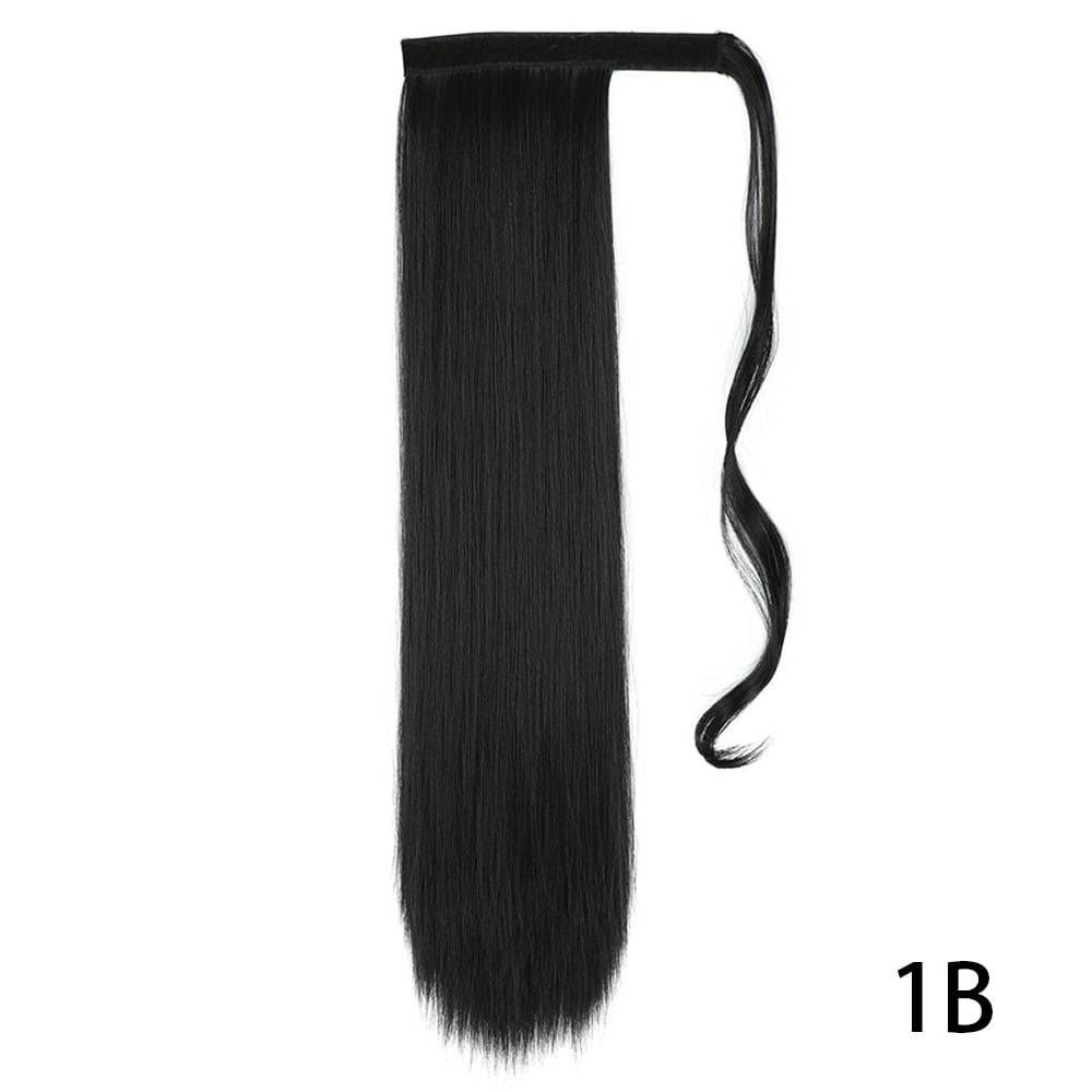 32inches Synthetic Ponytail Hair Extension Clip in Fake Wig Hairpiece Blonde Wrap Around Pigtail Long Smooth Overhead Pony Tail
