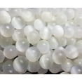 thumbnail image 3 of 6mm Selenite Crystal Smooth Round Beads 15 Inch Strand Genuine Gemstone Natural Jewelry Making, 3 of 6
