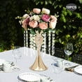 thumbnail image 2 of 10 Pcs Crystal Vase Wedding Centerpieces for Tables, 10.2in Height Gold Flower Stand Crystal Beads Metal Floral Vase for Event Party Reception Decor, 2 of 8