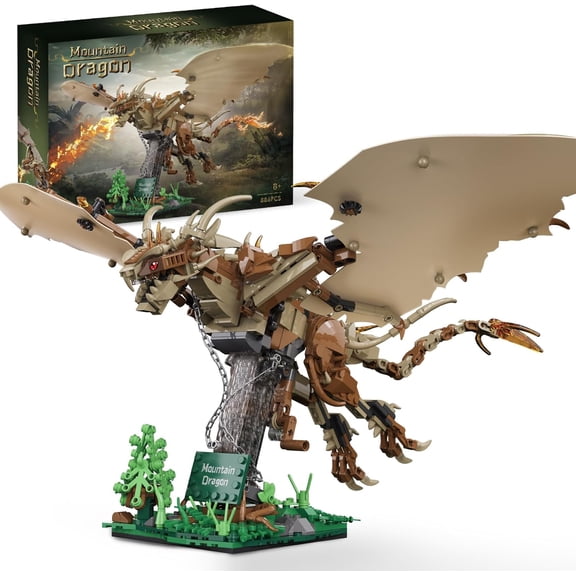 Remocguys Mountain Dragon Building Set Compatible with Lego Dinosaur Model for Adults Boys 886Pcs
