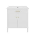 thumbnail image 3 of Christopher Knight Home 31" Modern Bathroom Vanity, Adjustable Shelf Cabinet with Ceramic Sink, White, 3 of 10