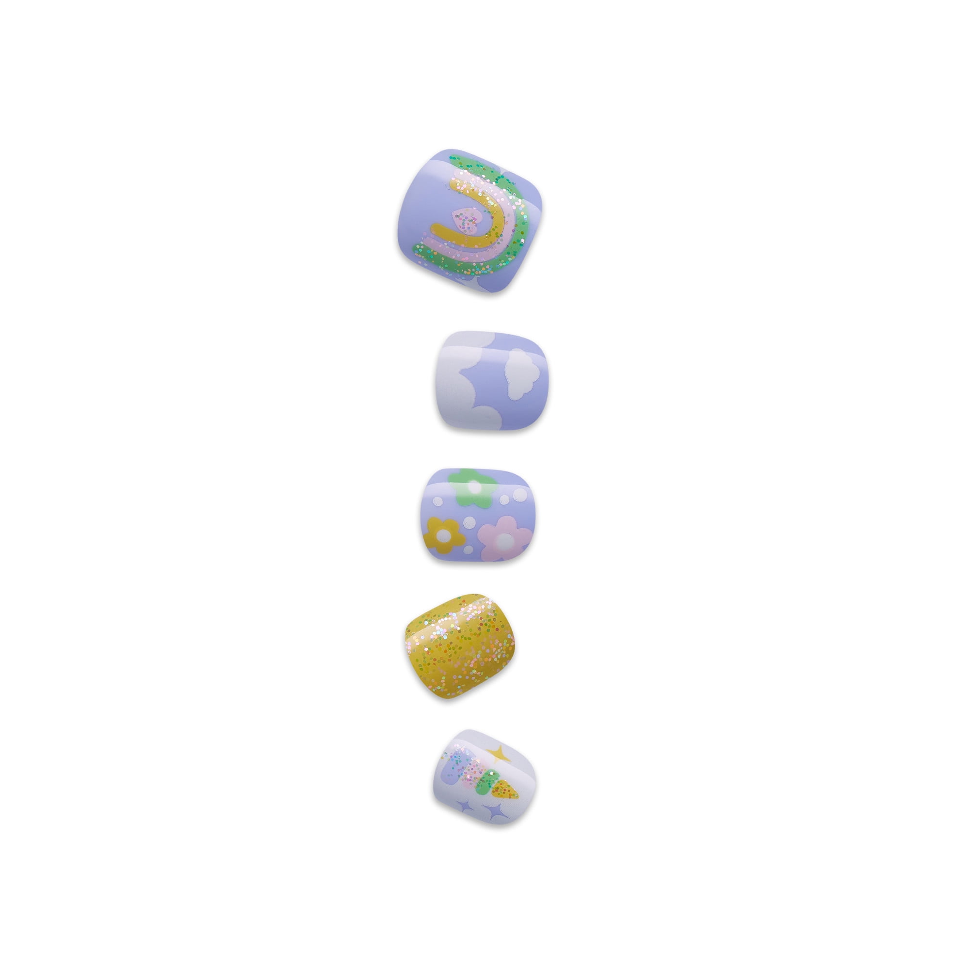 (2 pack) Impress Mini Press On Nails for Kids, ‘Fairest of All’, Purple, Squoval, 20 Count