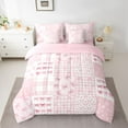 thumbnail image 2 of Homewish Pink Princess Bowknot Bedding Comforter Set 7 Pieces for Girl, Kawaii Ribbon Bow Full Bedding Set, Fashion Bow-tie Reversible Fitted Sheet Flat Sheet, Breathable Home Decor, 2 of 7