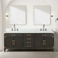 thumbnail image 6 of Laurel 84 in W Brown Oak Double Bath Vanity, Carrara Marble Top, and 36 in Mirrors, 6 of 6