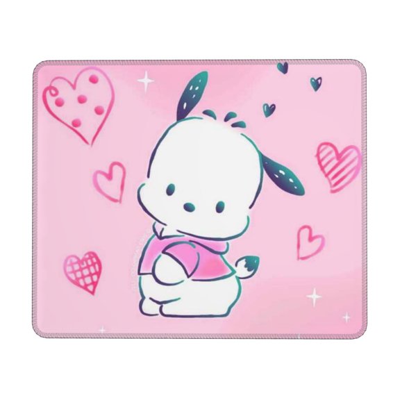 Sanrio Pochacco Mouse Pad,Small Gaming Mousepad,Non-Slip Rubber Base And Stitched Edges Desk Mat For Computer Home Office Work And Study 7 X 8.6 In