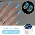 thumbnail image 1 of Esmalte de uñas con forma de ojo de gato Blue Tears 2024, nuevo brillo, cuentas de vidrio blancas, 05, Blue Tears, 1 of 5