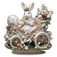 thumbnail image 2 of Easter Bunny Table Centerpieces,Easter Bunny Flowers Egg Carriage Acrylic Signs Desktop Easter Bunny Egg Ornament Statue Easter Gift for Shelves Table Party Spring White Rabbit Statue Desktop Decor, 2 of 6