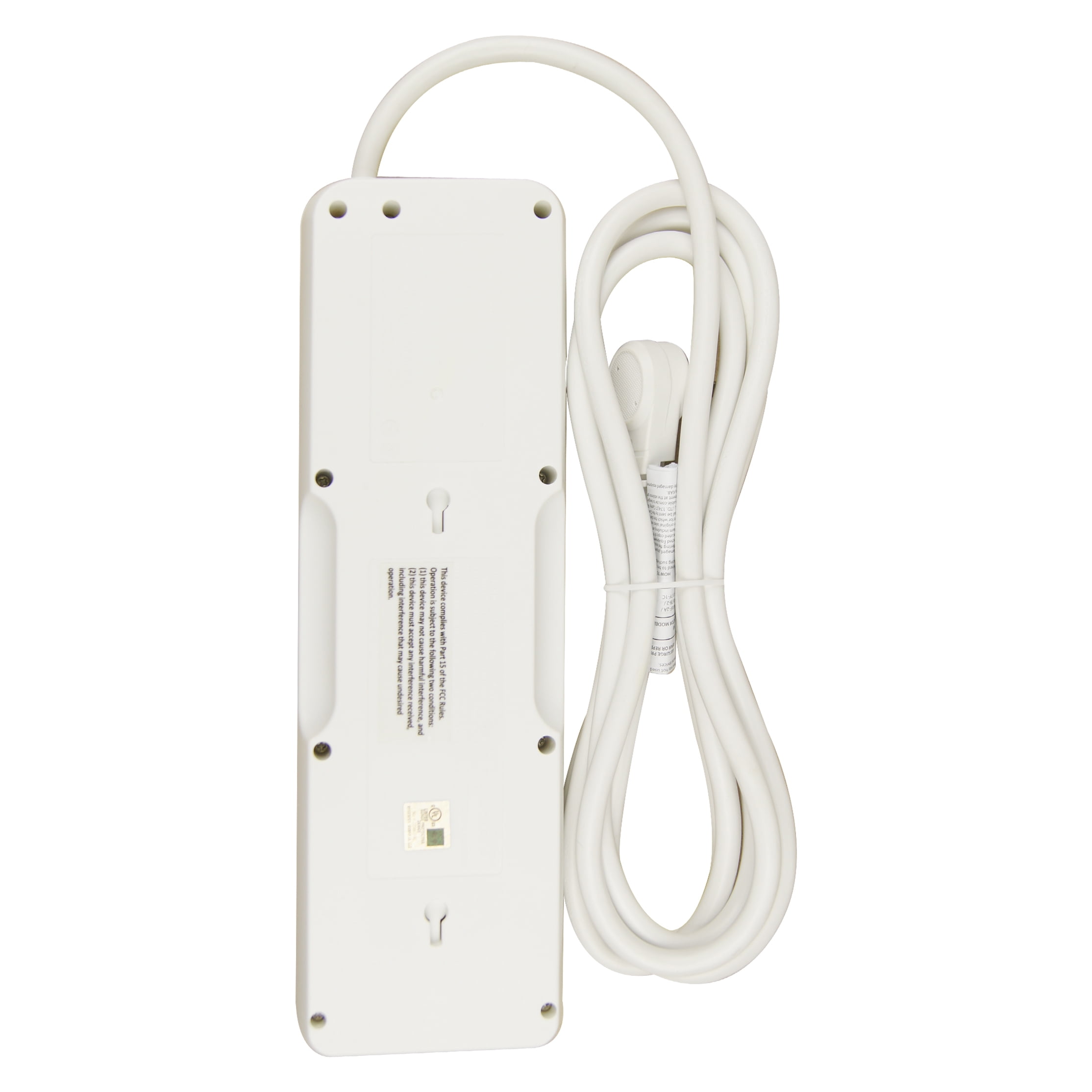 (2 pack) Hyper Tough Indoor 10-Outlet 10ft Surge Protector 2480-Joule Protection with 4 USB Ports, White