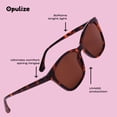 thumbnail image 6 of OPULIZE KAT Sunglasses - Cat-Eye Frame - Gray - Men & Women - Spring Hinges - S59-7, 6 of 8