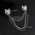 thumbnail image 5 of YIEMEEN Fashion Gentleman Tassel Brooch For Men Suit Shirt Collar Cross Chain Lapel Pin Wolf Head Retro Wedding Accessories, 5 of 15