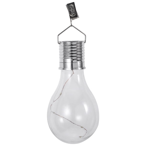 Lámpara LED colgante giratoria solar, impermeable, para exteriores, jardín y camping (carcasa transparente con luz blanca cálida)