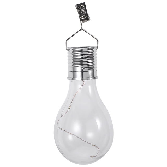 Lámpara LED colgante giratoria solar, impermeable, para exteriores, jardín y camping (carcasa transparente con luz blanca cálida)
