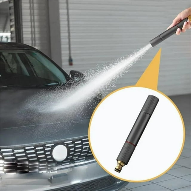 Mango de lavadora a presión con lanza ajustable de 3 velocidades | Empuñadura ergonómica | Aleación de aluminio duradera | Boquilla versátil para uso doméstico o comercial | 157 g | Incluye manguera