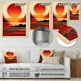 thumbnail image 4 of Designart "Bold Red Sunset I" Coastal Sunset Metal Art Living Room, 4 of 5