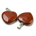thumbnail image 2 of 10pcs Red Jasper Pendants Heart with Brass Findings 22~23x20~20.5x6~7.5mm Hole: 5x8mm, 2 of 3