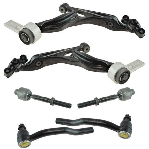 TRQ 6 Piece Steering Suspension Kit Control Arms Ball Joints w/ Tie Rods New PSA64822