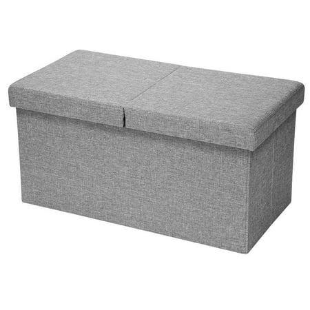 Sortwise Folding Storage Ottoman With Smart Lift Top Foot Rest Stool Table Ottomans Bench Ultra Soft Poly Linen Grey 30 X 15 Sortwise Folding Storage Ottoman With Smart Lift Top Foot Rest Stool Table Ottomans Bench Ultra Soft Poly Linen Grey 30 X 15