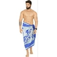 thumbnail image 2 of HAPPY BAY Men's Pareo Standard Surfing Dashiki Sarong Full Beach Wrap One Size Midnight, Leaf Summer Vacation Aloha, 2 of 5