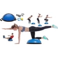 thumbnail image 6 of Fit Ball 23" Explosive Training Blue PVC Balance Trainer Half Ball with Resistance Bands and Pump, 6 of 8