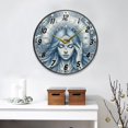thumbnail image 5 of Wall Clock Battery Operated Non-Ticking Silent for Living Room Bedroom Kitchen Office Decor Woman with Third Eye and Planet 9.5", 5 of 10
