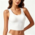 thumbnail image 2 of Nfurl Longline Sports Bras for Women High Impact Molded Cup Racerback Sports Bra High Support Push up Wireless Workout Gym Yoga Crop Tops White,M, 2 of 5