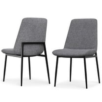 Simpli Home Savannah Dining Chair (Set of 2) in Grey Linen Look Fabric