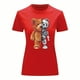 thumbnail image 3 of Playera Blusa De Oso Robot Ropa De Mujer Color Rojo Talla Grande Marca Emil SaEs, 3 of 4