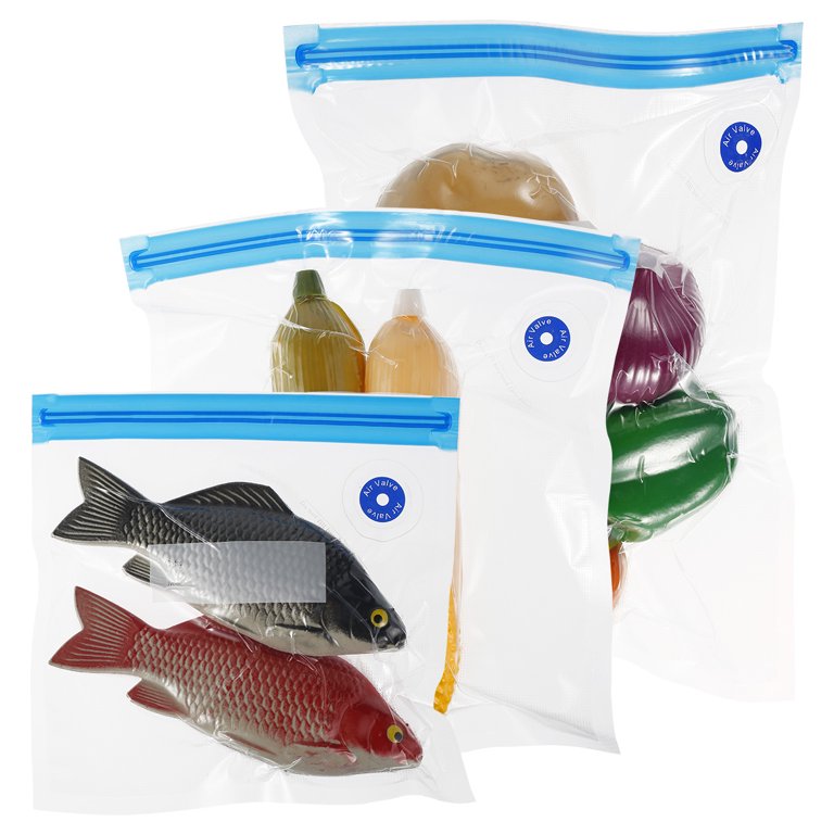 Sous Vide Bags 20Pcs Reusable Vacuum Food Storage Bags Kit with 15Pcs 3  Sizes Vacuum Food Bags 4 Sealing Clips 1 Hand Pump Food-grade Plastics Food  Save Bags for Food Storage and