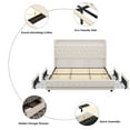 Homfa King Size LED Bed Frame with 4 Storage Drawers, Modern Wingback