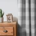 thumbnail image 4 of DriftAway Buffalo Check Woven Plaid Pattern Lined Blackout Thermal Insulated Window Curtain Grommet, 2 Panels, 52" x 96", Gray, 4 of 8