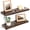 Walnut-Flat Edge, 24inch, 2Packs, variant on Floating Shelves For Wall Decor  8" Deep Rustic Solid Elm Wood Mounted With Invisible Bracket Living Room Bathroom Bedroom Kitchen 20 Inch Set Of 2