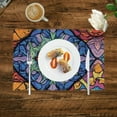 thumbnail image 6 of Fenyluxe Boho Bohemian Placemats Set of 4, Vintage Seasonal Washable Table Mats for Dining Table Decorations (Bohemian) 11.8*17.7in, 6 of 6