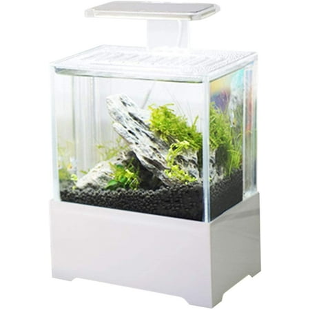 Miumaeov Mini Aquarium Small Fish Tank Decoration Home Office
