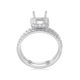 thumbnail image 2 of 5/8ct Princess Cut Diamond Halo Engagement Ring Setting Matching Band White Gold, 2 of 3