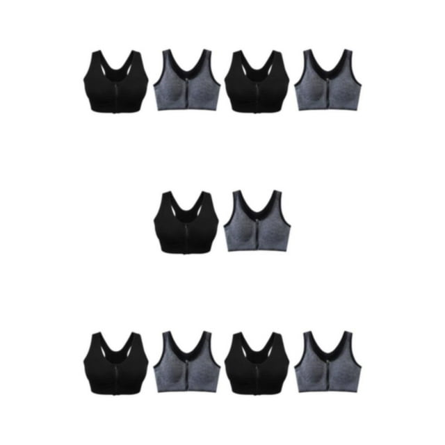 kurtrusly 2pieces Versatile Performance With Wide Application Sports Bra Seamless black + gray M 5Set