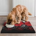 thumbnail image 2 of Boho Retro Floral Pet Feeding Mat-Abstract Art Absorbent Pet Placemat for Food and Water Bowl, with Waterproof Rubber Backing, Quick Dry Water Dispenser Mat for Dog and Cat (16"x24"), 2 of 7