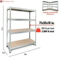 thumbnail image 5 of AR Shelving Versatile Customizable Storage Collection for Garage, Home and Office 35"x71"x18" 4-Tier Metal Shelf 2000 lb Galvanized Finish, 5 of 18