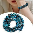 thumbnail image 2 of Cuentas redondas de ojo de tigre azul de piedra natural, accesorios para hacer pulseras de joyería DIY, 48 Uds. De cuentas de 8mm, 2 of 12