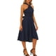 thumbnail image 4 of Vestidos Maxi sin mangas de INSPIRE CHIC para mujeres, corte ajustado y acampanado, vestidos largos, azul oscuro L, 4 of 5