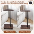 thumbnail image 6 of RELOIVE End Table,Side Table for Couch and Bed,Sofa C Shaped End Table for Small Spaces,Adjustable Height, 360° Swivel ,Walnut Brown, 6 of 11