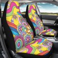 thumbnail image 4 of POLERO Car Front Seat Covers Interior, Breathable Vehicle Seat Covers SUV Elastic, Colorful Floral Art Design, 4 of 13