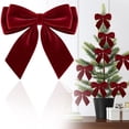 thumbnail image 3 of 2pc Christmas Wreath Decorations, Wine Velvet Bows for Wreath Making, Double-Layer Ribbon Accents for Greenery, Floral Rings, Door Swags and Seasonal Displays, 1.38 x 1.38 in, 3 of 5
