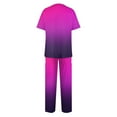thumbnail image 3 of YDKZYMD Womens Scrub Sets Plus Size 3XL Hot Pink Plus Size Petite Top and Pant Short Sleeve Nursing Uniform Medical with Pockets Scrub Set Tie Dye Jogger V Neck 2 Piece, 3 of 5