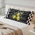thumbnail image 2 of Hello Summer Lemons Throw Pillow Covers Farmhouses Fruits Black White Checkered Decorative Lumbar Pillow Cover Rectangle Cushion Case for Sofa Couch Bed Living Room Bedroom 20 X 54 Inches, 2 of 9