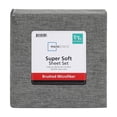 thumbnail image 3 of Mainstays Super Soft Faux Textured Microfiber Bed Sheet Set, Twin-XL, Charcoal Grey, 3 Piece, 3 of 12