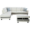 thumbnail image 5 of PonLiving Furniture Faux Leather Sectional Sofa, L-Shaped Living Room Couch Set (White #3), 5 of 14