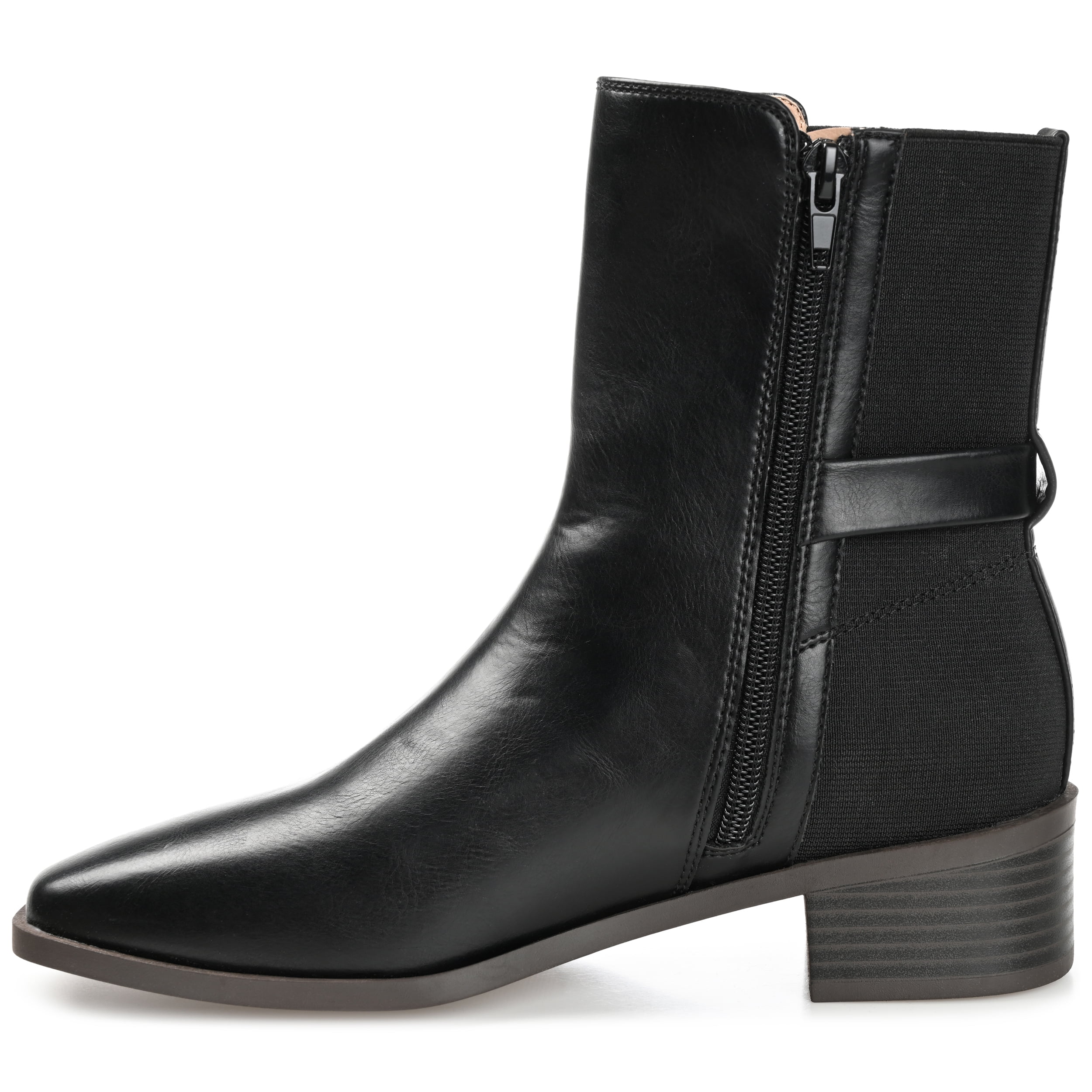 Journee Womens Aubrie Inside Zip Stacked Heel Booties, Widths Available